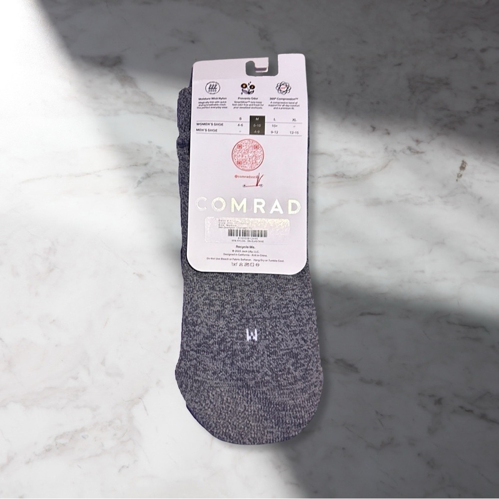 NWT Comrad Compression Ankle Socks In Grey Size M - Picture 6 of 6